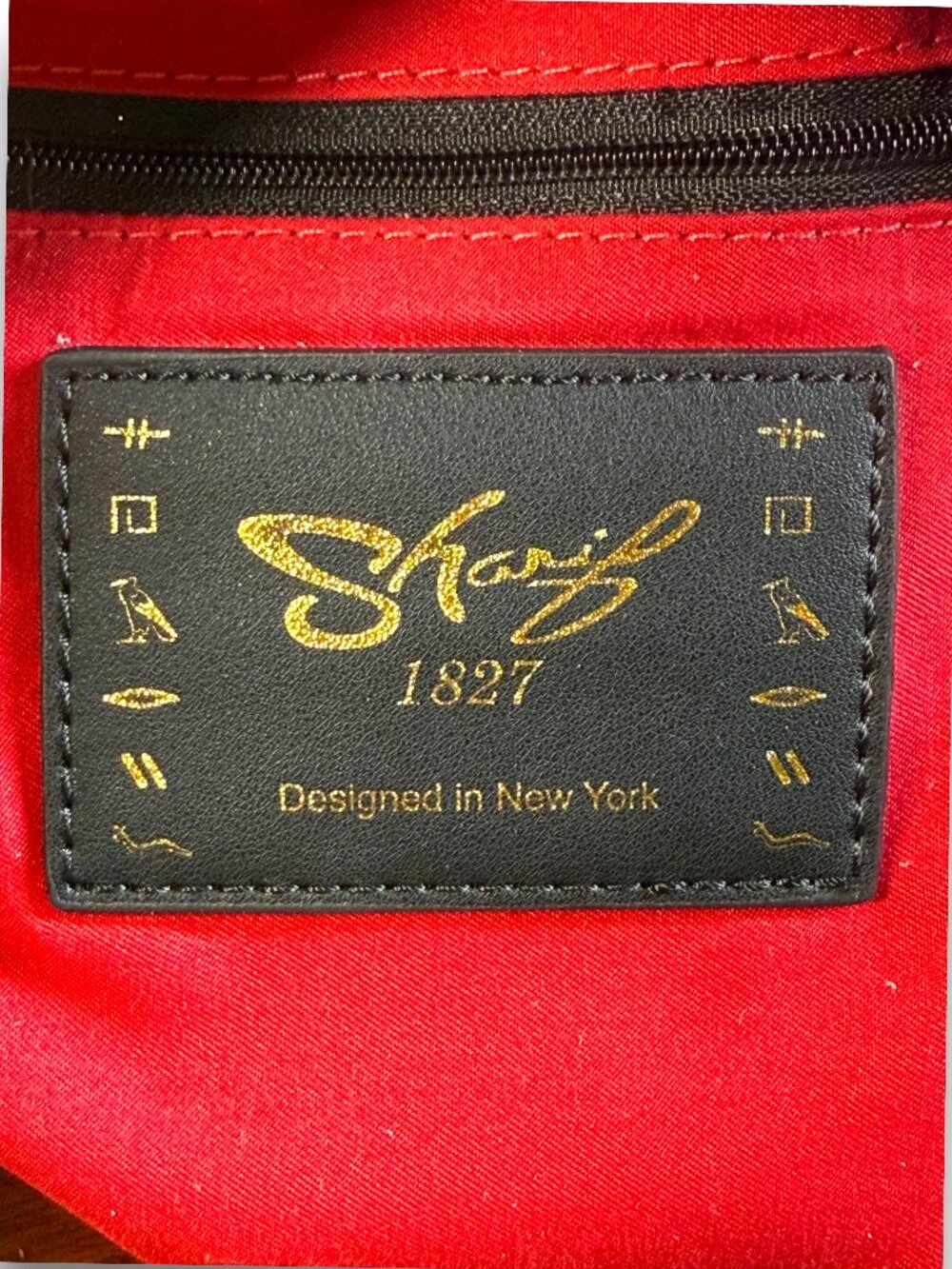 Sharif Legacy Leather Crossbody Bag Bedazzled Guitar Strap & Sharif Bag Charm - Picture 14 of 17